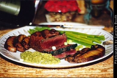 Ostrich Fillet with Salsa Verde from Blue Heaven Ostrich Ranch