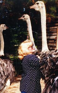 Madeleine w/ Ostriches at Blue Heaven Ostrich Ranch